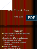 Data Types in Java: James Burns