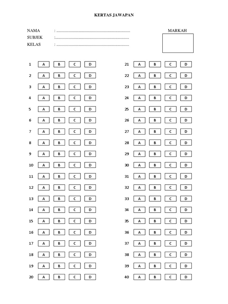 Kertas Omr Upsr  We Are Made In The Shade