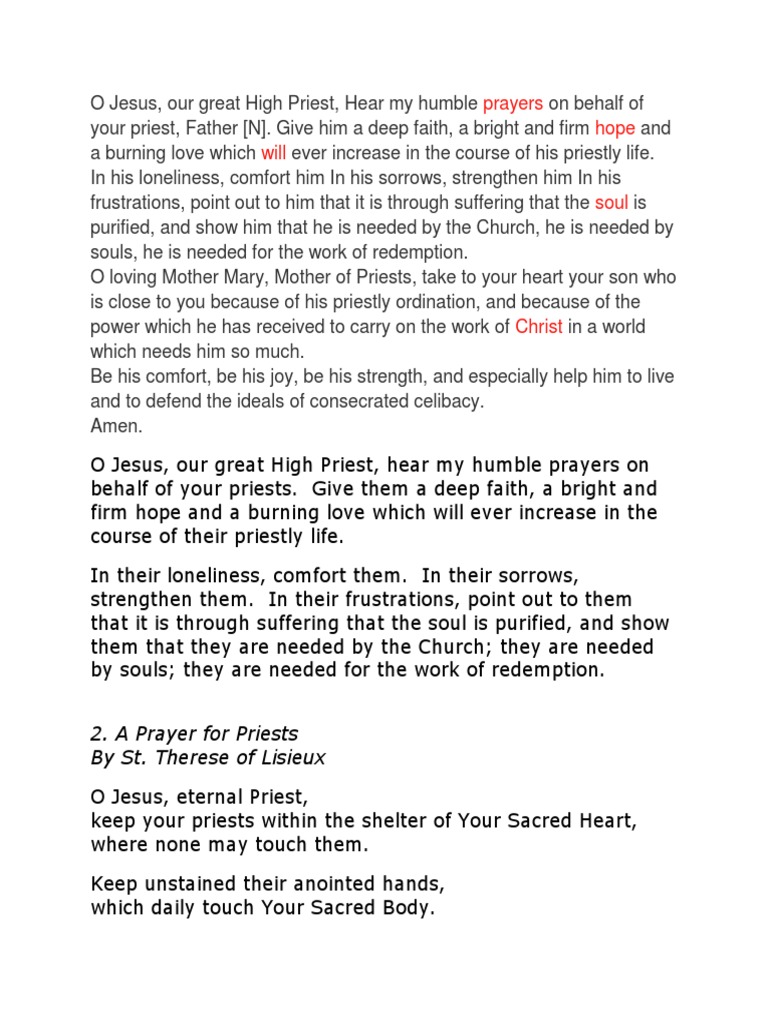 Birthday Prayer For A Priest | PDF | Mary, Mother Of Jesus | Priest