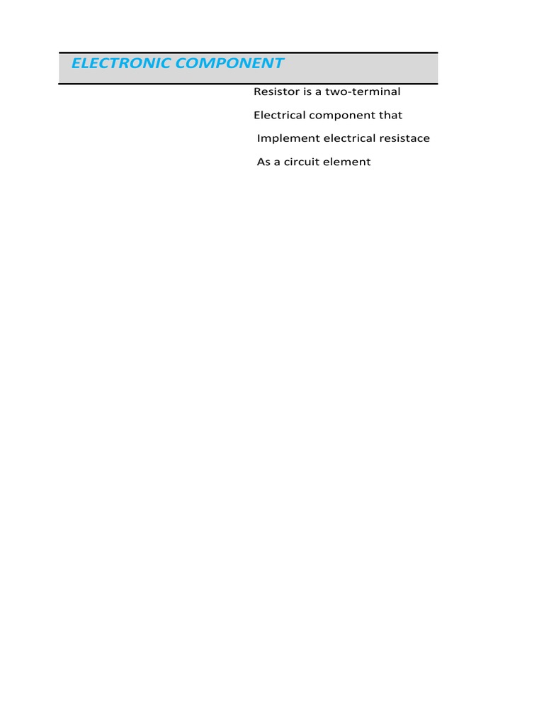 Electronic Component | PDF | Electrical Equipment | Electronics