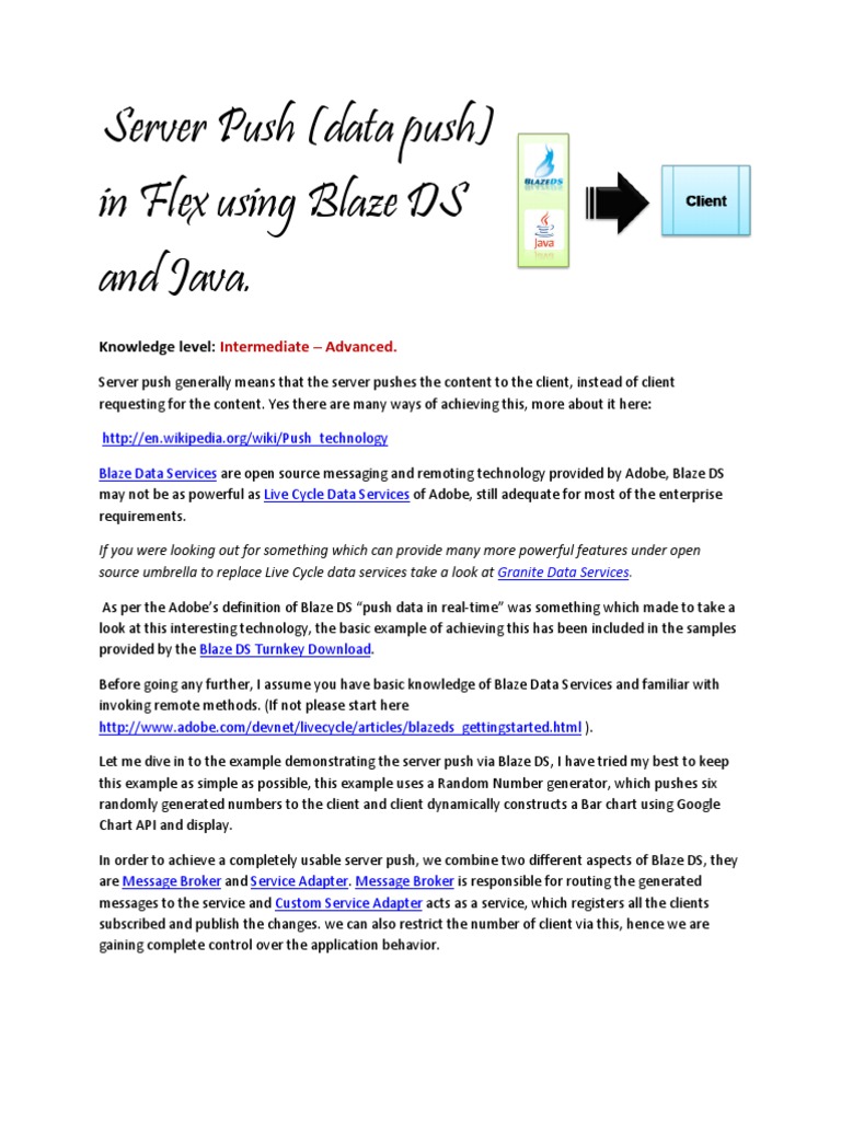 Server Push (Data Push) in Flex Using Blaze DS and Java. | PDF ...