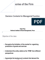 Theories of The Firm: Decision Contexts For Managerial Function