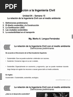 Unidad 04 Semana 15 La Relacion De La Ingenieria Civil Con El