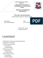 Pressure Measurements: Sarvajanik College of Engineering & Technology Surat Chemical Engineering Department