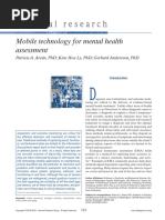 Clinical Research: Mobile Technology For Mental Health Assessment