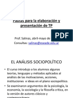 Pautas para El Trabajo Final SEMINARIO