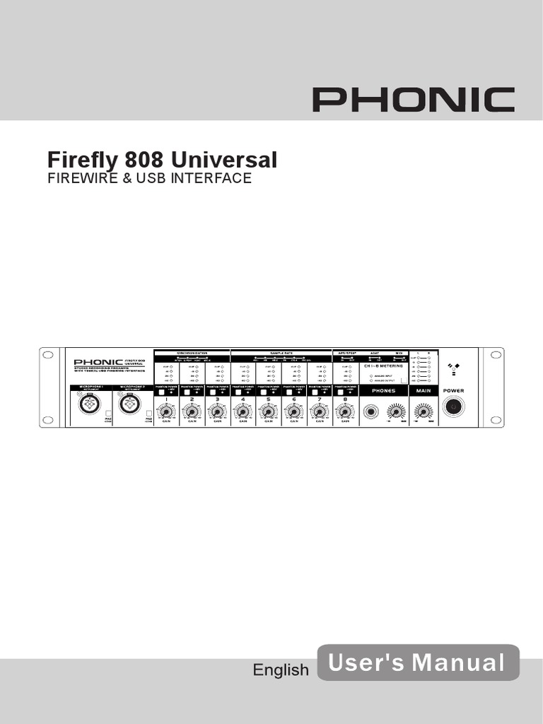 Firefly 808 Universal: Firewire & Usb Interface | PDF | Usb | Microphone