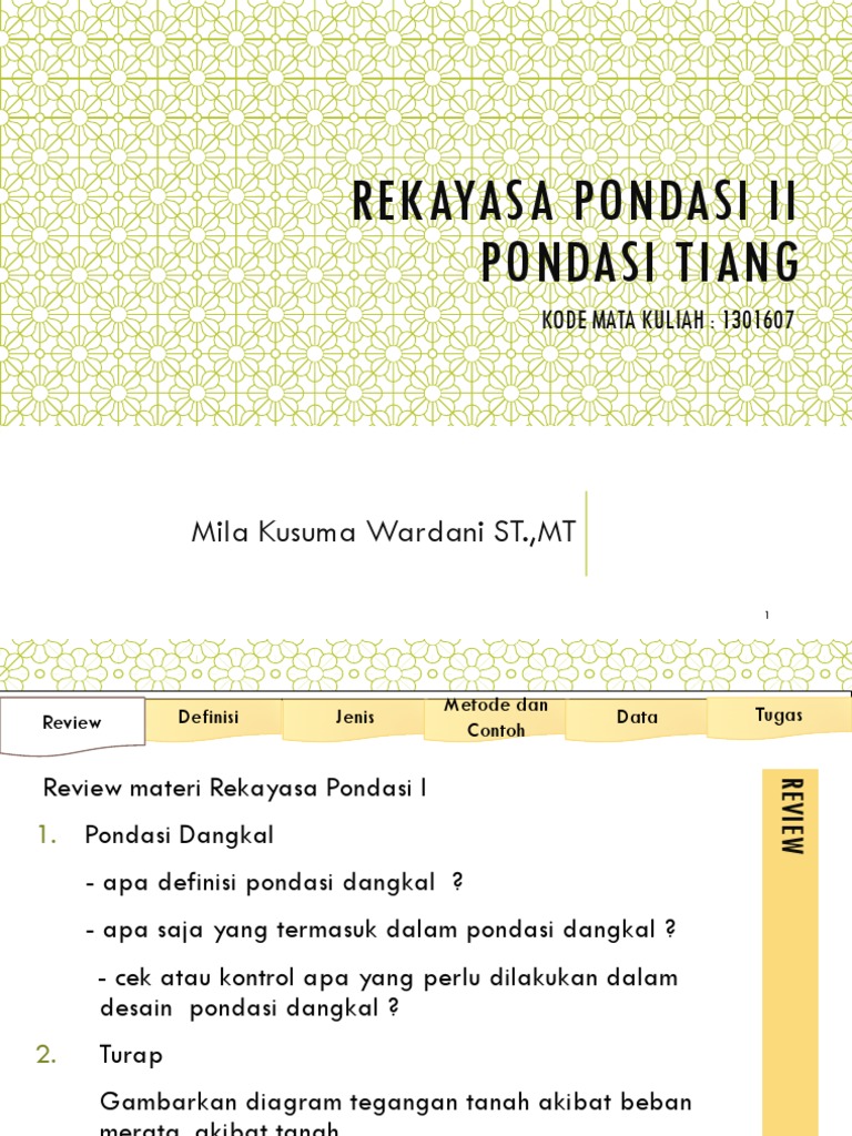 Rekayasa Pondasi Ii Pondasi Tiang Pdf