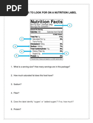 kids - nutrition label