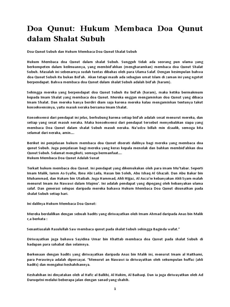 Doa Qunut Pdf