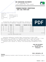 Surat Pemberitahuan Penutupan Air Dan Non-Air: Pdam Kabupaten Mojokerto