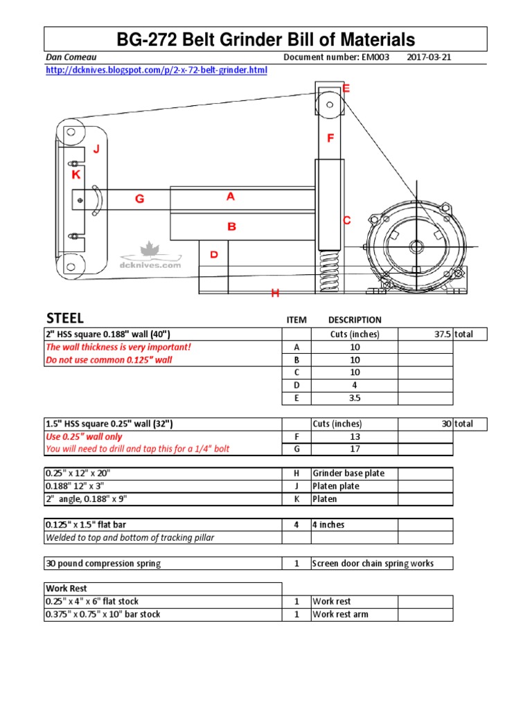 Belt grinder drawing best sale