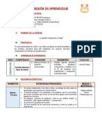 SESIÓN de APRENDIZAJE - Palabras Simples y Compuestas