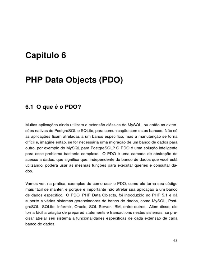 Apostila Acessando Bancos de Dados Com PDO PDF | PDF | Php | SQL