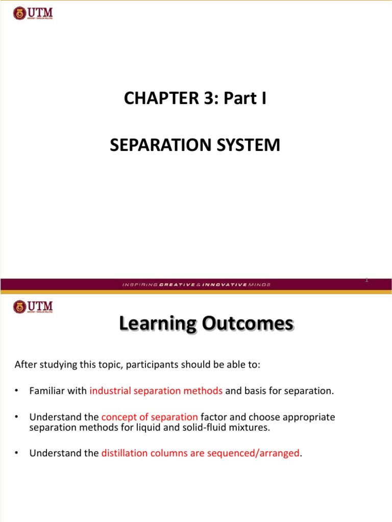 Chapter 3 Part I Separation System | PDF | Distillation | Adsorption