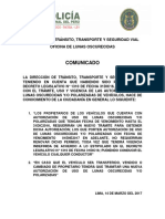 Dirección de Tránsito Comunicado PDF
