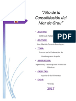 Proceso elaboración hamburguesa pollo