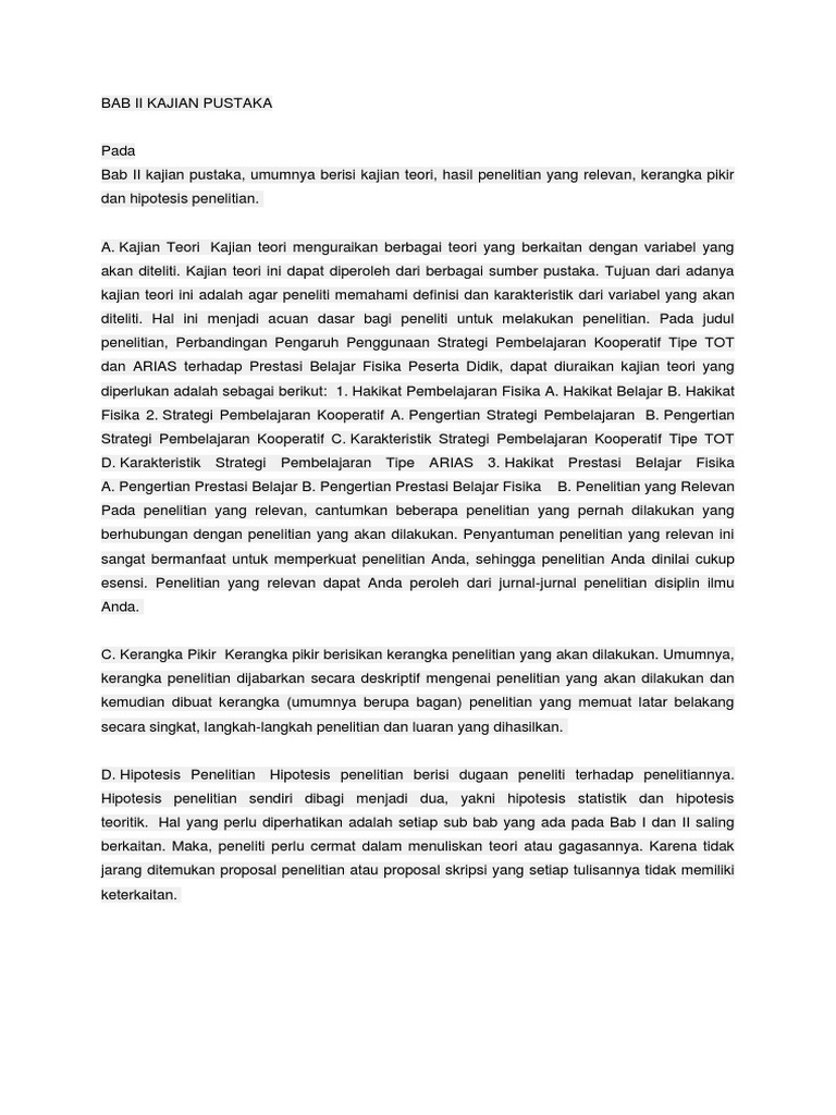Skripsi Bab 2 Hipotesis Ide Judul Skripsi Universitas
