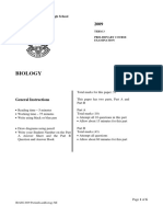 James Ruse 2009 Biology Prelim Yearly & Solutions