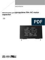 Metallized Polypropylene Film AC Motor Capacitor: Professionally Approved Products. Instruction Manual