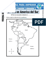 Ficha de El Perú en América Del Sur para Primero de Primaria