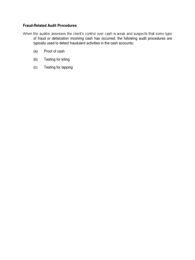 Fraud Detection in Cash Audits | PDF | Finance & Money Management