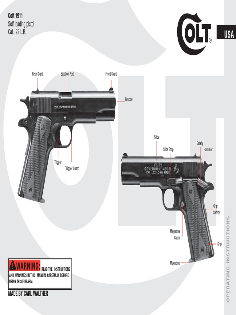 Colt 1911 22 Owners Manual