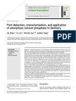 First Detection, Characterization, and Application of Amorphous Calcium Phosphate in Dentistry