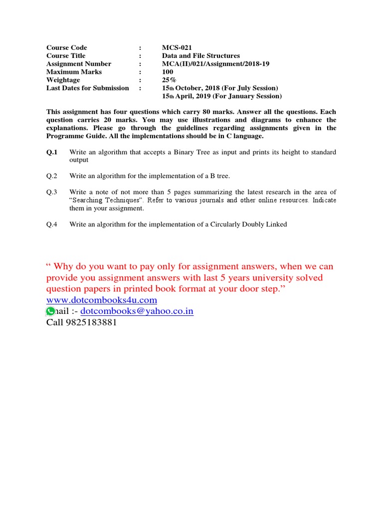 Ignou solved assignment 2018-19 free download picture