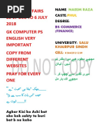 Current Affairs 2018 Important PDF