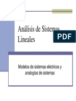 Aáliidsi Análisis de Sistemas Lineales Lineales: Modelos de Sistemas Eléctricos Y Analogías de Sistemas G