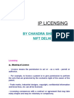 Ip Licensing: by Chandra Shekhar Nift Delhi