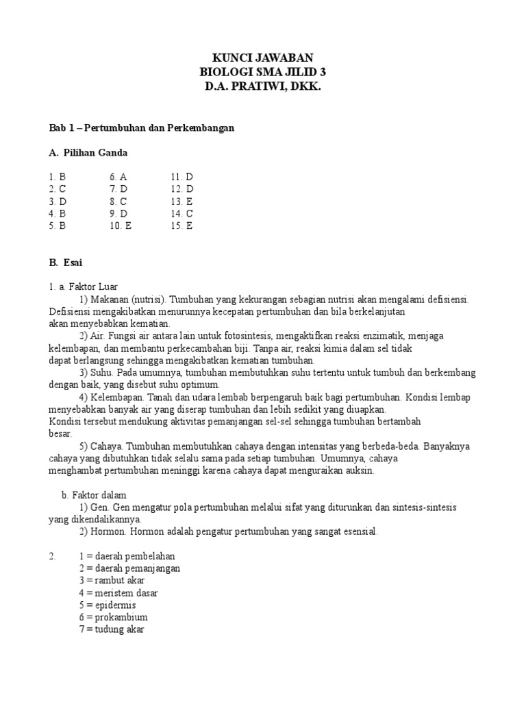 Soal Dan Jawaban Biologi Kelas 12 Tentang Metabolisme Ops Sekolah Kita