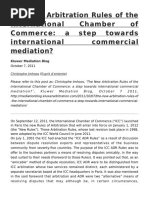 The New Arbitration Rules of The International Chamber of Commerce: A Step Towards International Commercial Mediation?