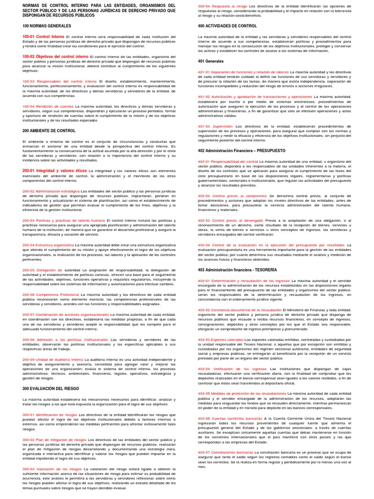 Normas de Control Interno para Las Entidades | PDF | Planificación ...