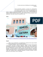 Proposta de Redação - A Democratização Do Acesso À Cultura em Questão No Brasil