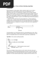 Lecture Notes On Pattern Matching Algorithms