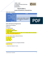 Hoja de Trabajo 1 - Progresiones Aritméticas y Geométricas