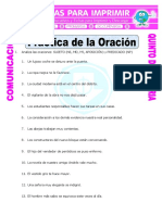 Ficha Ejercicios de Sujeto y Predicado para Primaria para Quinto de Primaria