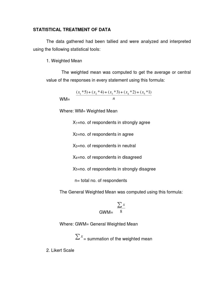 what is statistical treatment in quantitative research