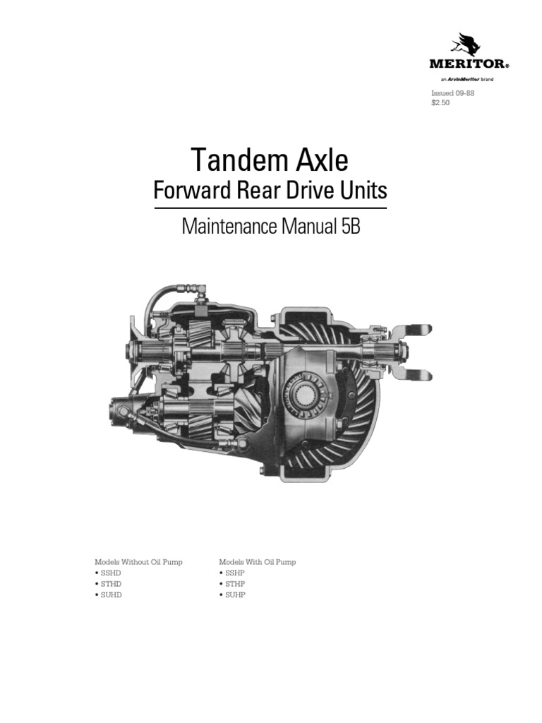 Meritor Tandem Axle Forward Rear Differential Parts Manual Nut