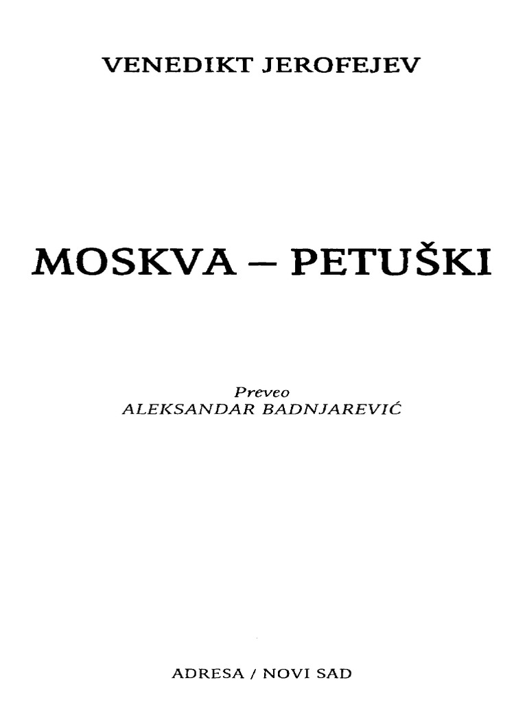 Venedikt Jerofejev Moskva Petuski PDF
