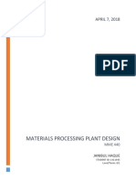 Materials Processing Plant Design: APRIL 7, 2018