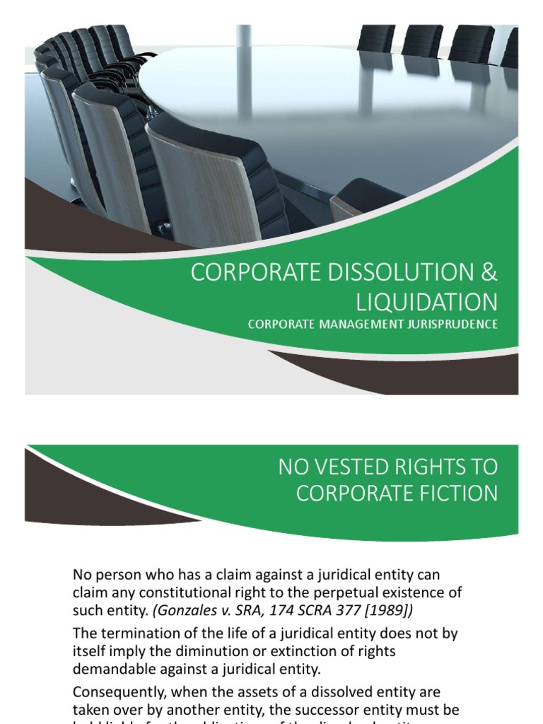 Corporate Dissolution and Liquidation PDF Liquidation Receivership
