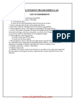 Internet Programming Lab CSE - 2013 - Regulation PDF