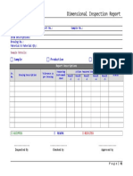 Dimensional Inspection Report: Sample Production Lot/Batch