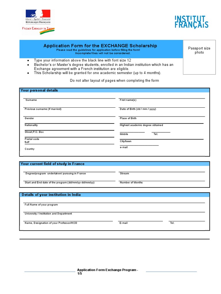 Application Form - Exchange Spring 2018 | PDF | Academic Degree | Academia