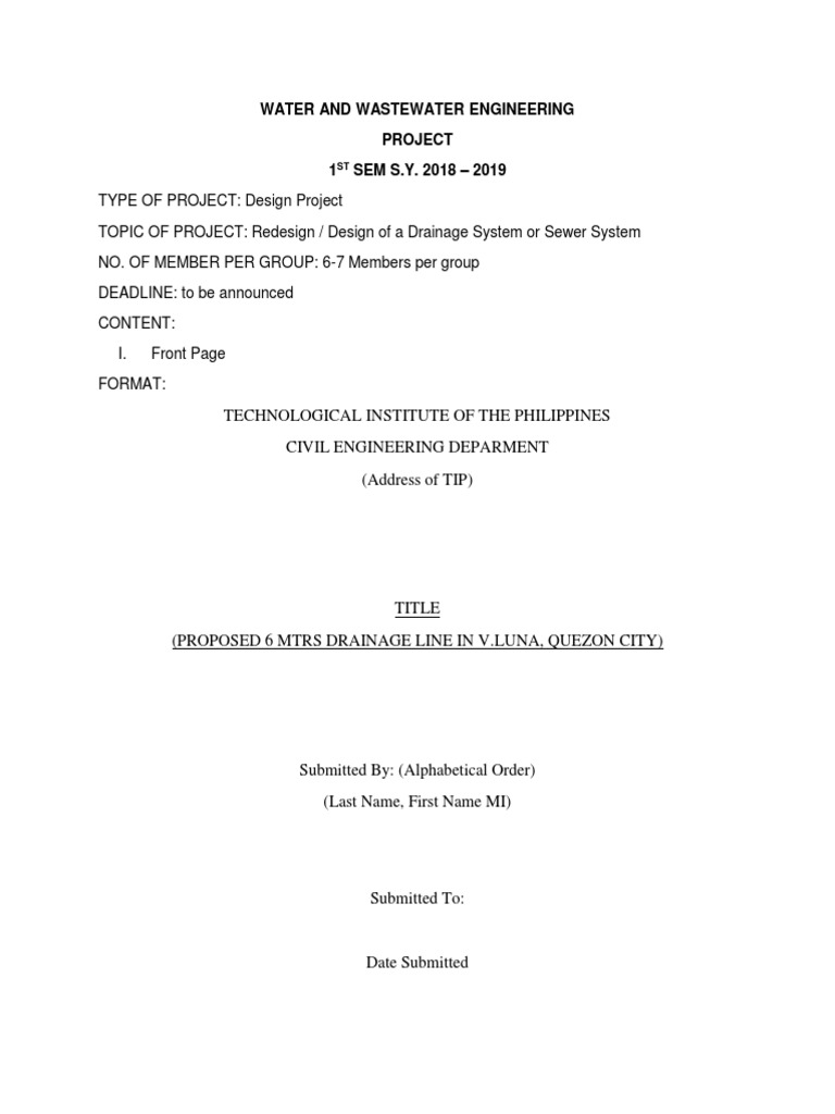 Water and Wastewater Project | PDF