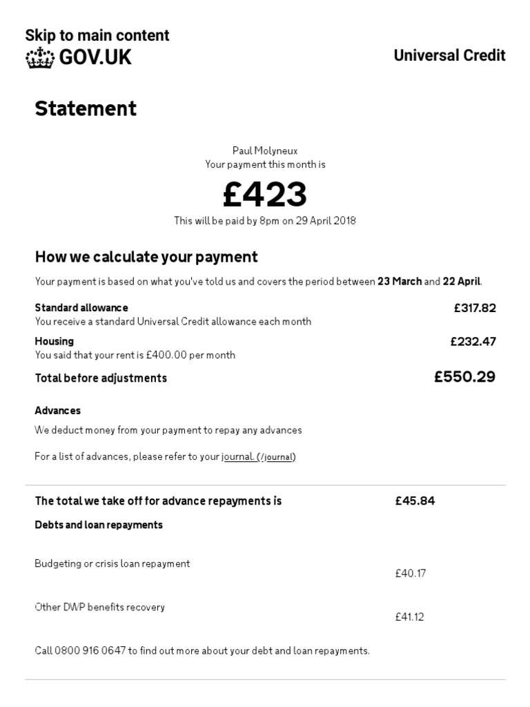 Universal Credit Verify Housing Costs