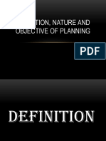 Definition, Nature and Objective of Planning